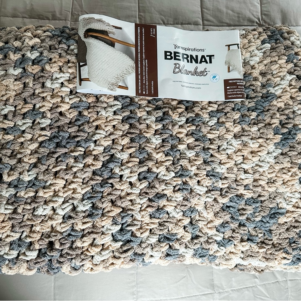 Hand crocheted throw blanket